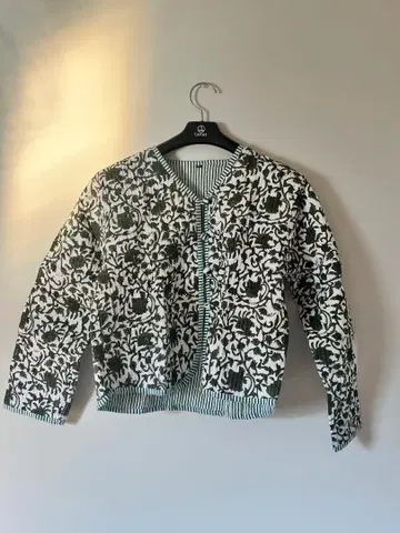 블록 프린트 자켓 칸타 퀼트 핸드메이드