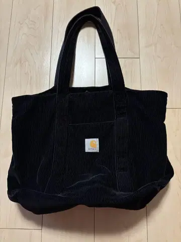 Carhartt 블랙 코듀로이 토트백