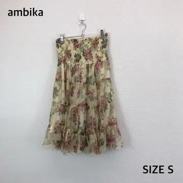 ambika 플라워 프린트 스커트 올 패턴 플레어 S 사이즈