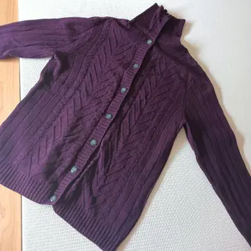 캐시미어 100% 터틀 니트 가디건