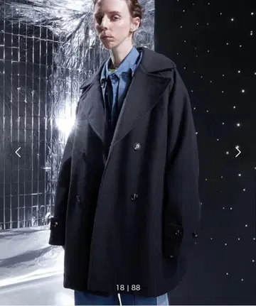 ENDER PRODUCTS 피 코트 네이비 M 울 캐시미어 혼방