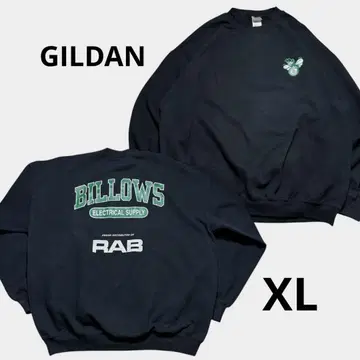 GILDAN 기업 로고 빅 프린트 BILLOWS 맨투맨 블랙 XL