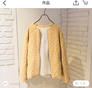 캐시미어 혼방 지라프 패턴 노카라 자켓