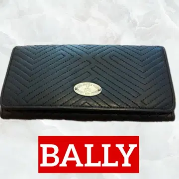 [ BALLY ] 발리 장지갑 퀼팅 왕관 플레이트 블랙