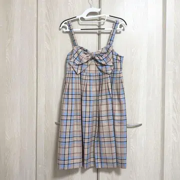 milk TEDDY CHECK 체크 무늬 슬리브리스 원피스