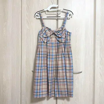 milk TEDDY CHECK 체크 무늬 슬리브리스 원피스