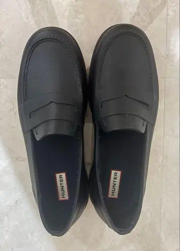 [ 새상품급 ] HUNTER 블랙 로퍼 size 28 UK 9 레인 신발