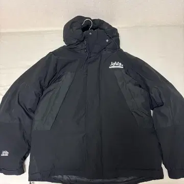 JaVa. 후드 부착 블랙 다운 자켓