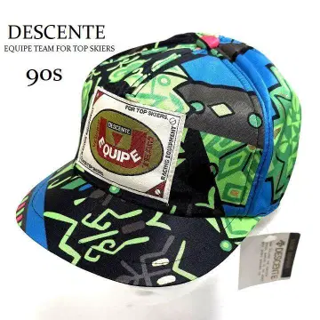 90s 데상트 에키프 올 패턴 캡 90년대 데드스탁
