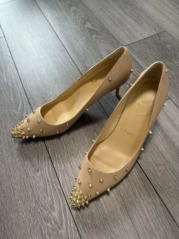 베이지 스터드 하이힐 24cm