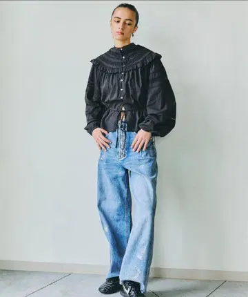 FREAK'S STORE 호일 프린트 데님 팬츠 M