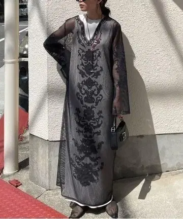 FLORA EMBROIDERY MESH DRESS AMERI