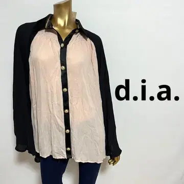 [ 2526 ] d.i.a. 버터플라이 소매 긴팔 셔츠 시스루 상의