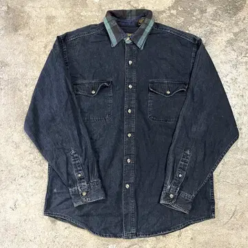 90s 블랙택 Eddie Bauer 에디 바우어 데님 셔츠 L 긴팔