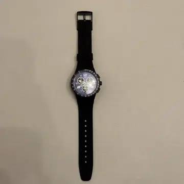 [ 새상품급 ] Swatch 크로노그래프 네이비 블랙 손목시계