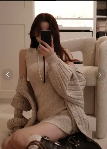 다리치 가디건 & 원피스 세트