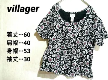 villager 꽃무늬 반팔 상의 18W