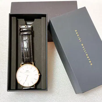 Daniel Wellington 시계 블랙 가죽 손목시계