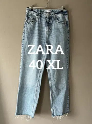ZARA 자라 와이드 데님 화이트 빅 사이즈 40 LL XL 컷오프