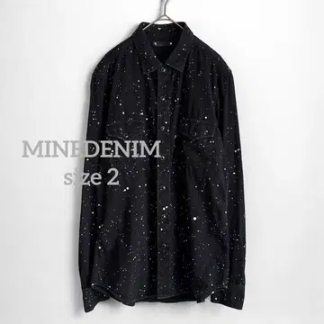 1522 MINEDENIM 마인 데님 페인트 가공 셔츠 2 블랙