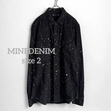 1522 MINEDENIM 마인 데님 페인트 가공 셔츠 2 블랙