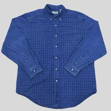 엘엘빈 인디고 버튼 다운 USA제 90s L