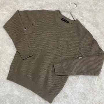 WEEN CHARM 베이지 리브 니트 스웨터 L 남성용 상의 새상품급