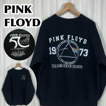 레어 PINK FLOYD 광기 백 프린트 맨투맨 속기모 블랙