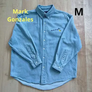 [ Mark Gonzales ] 데님 셔츠 긴팔 라이트 블루