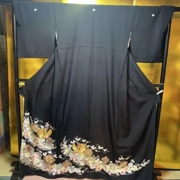 전통 예복 기모노 블랙  순수 실크