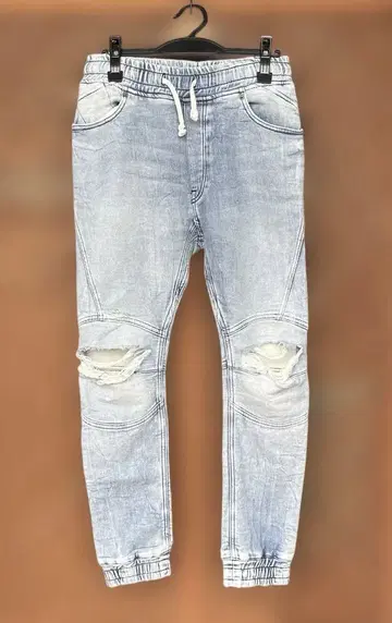ZARA MAN 소프트 데미지 데님풍 캐주얼 팬츠 S 라이트 블루