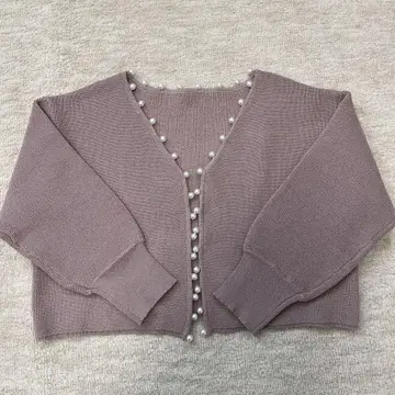 PROPORTION BODY DRESSING 7부 소매 펄 골지 가디건