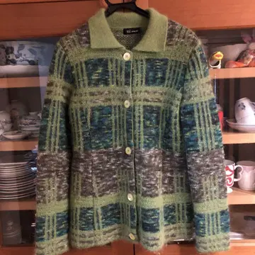 ANNA SUI 체크 무늬 니트 가디건