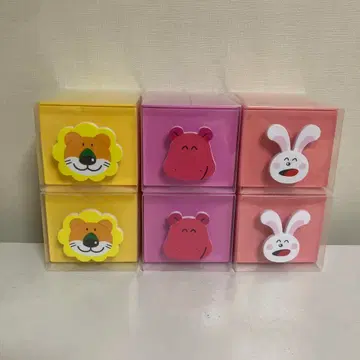 타베코 동물 플라스틱 체스트 사자 하마 토끼 소품함 6개 세트