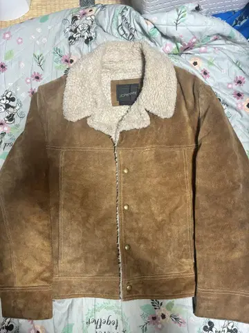 빈티지 JC Penney 보아 옷깃 스웨이드 자켓 70s