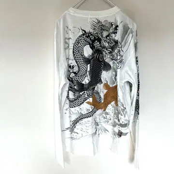 카라쿠리타마시 잉어 용 자수 일본풍 패턴 롱 슬리브