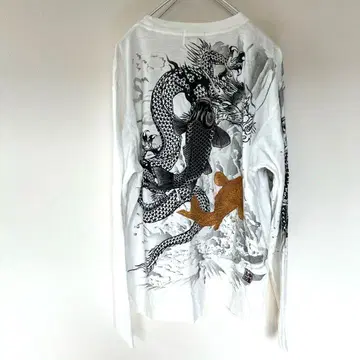 카라쿠리타마시 잉어 용 자수 일본풍 패턴 롱 슬리브