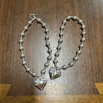 하트 모양 참 포함 목걸이 2개 세트 miiiko Instagram