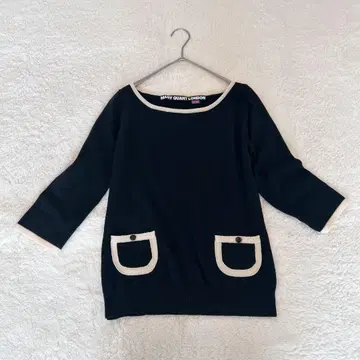 MARY QUANT LONDON 블랙 상의 울 100% 7부 소매 M