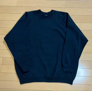 90s FRUIT OF THE LOOM 블랙 무지 맨투맨 XL