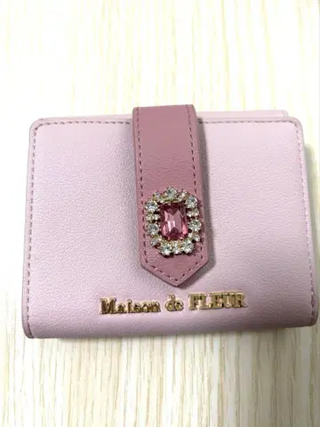 Maison de FLEUR 핑크 3단 폴더형 지갑