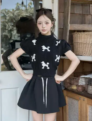 Darich 푸들 실루엣 니트탑
