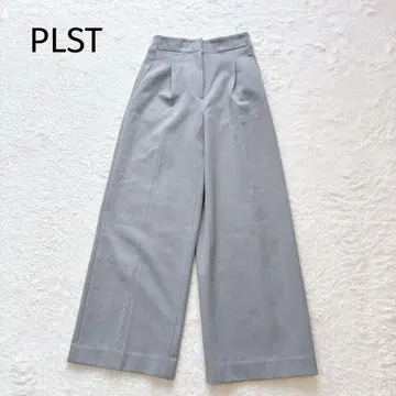 새상품급 PLST 웜 리저브 와이드 팬츠 XXS 그레이 턱 와이드 팬츠
