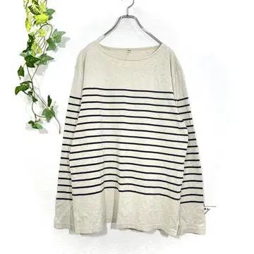 UNIQLO 유니클로 XL 패널 보더 T셔츠 긴팔 롱T 보트넥