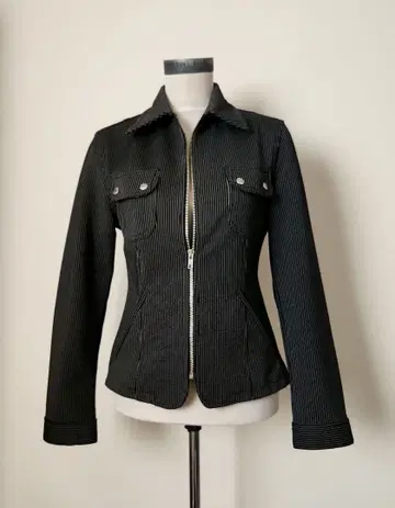 블랙 스트라이프 밀리터리 자켓 이탈리아제