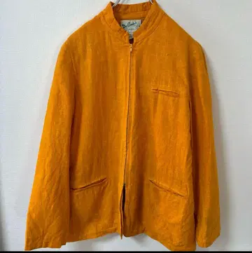 빈티지 유로 구제 의류 70s 80s 스탠드 카라 린넨 자켓