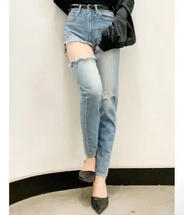 GYDA 사이드립 데님 팬츠