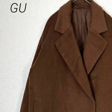 GU 체스터 코트 롱 코트 울 혼방 포켓 부착 심플 안감 부착