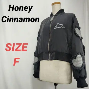 허니시나몬 블루종 하트 레이스업 블랙