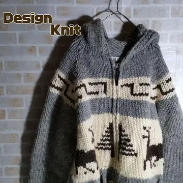 카나타 니트 스웨터 집업 노르딕 그레이 후드